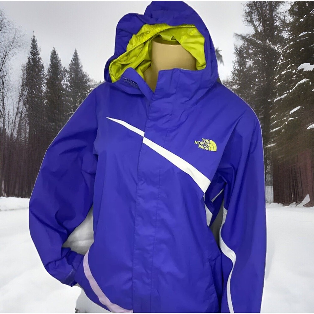 The North Face Hyvent Jacket Purple Rain Coat Windbreaker Hood Sz XL Girls 18